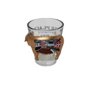 vintage pike place market seattle gold raised pig shotglass. 2.25"h